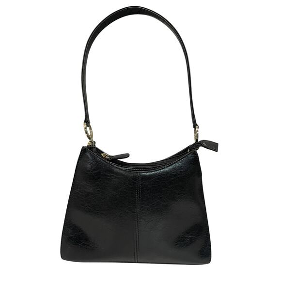 Vintage Y2K 90s Liz Claiborne Black Shoulder Bag Mini Hobo Purse Faux Leather - Picture 13 of 13